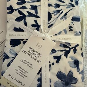 Boll & Branch Blue Floral Pillowcase Set